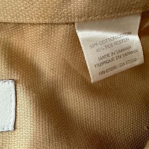 YVES SAINT LAURENT Dress Shirt Men’s Large 34-35 Tan Long Sleeve YSL - Picture 7 of 10